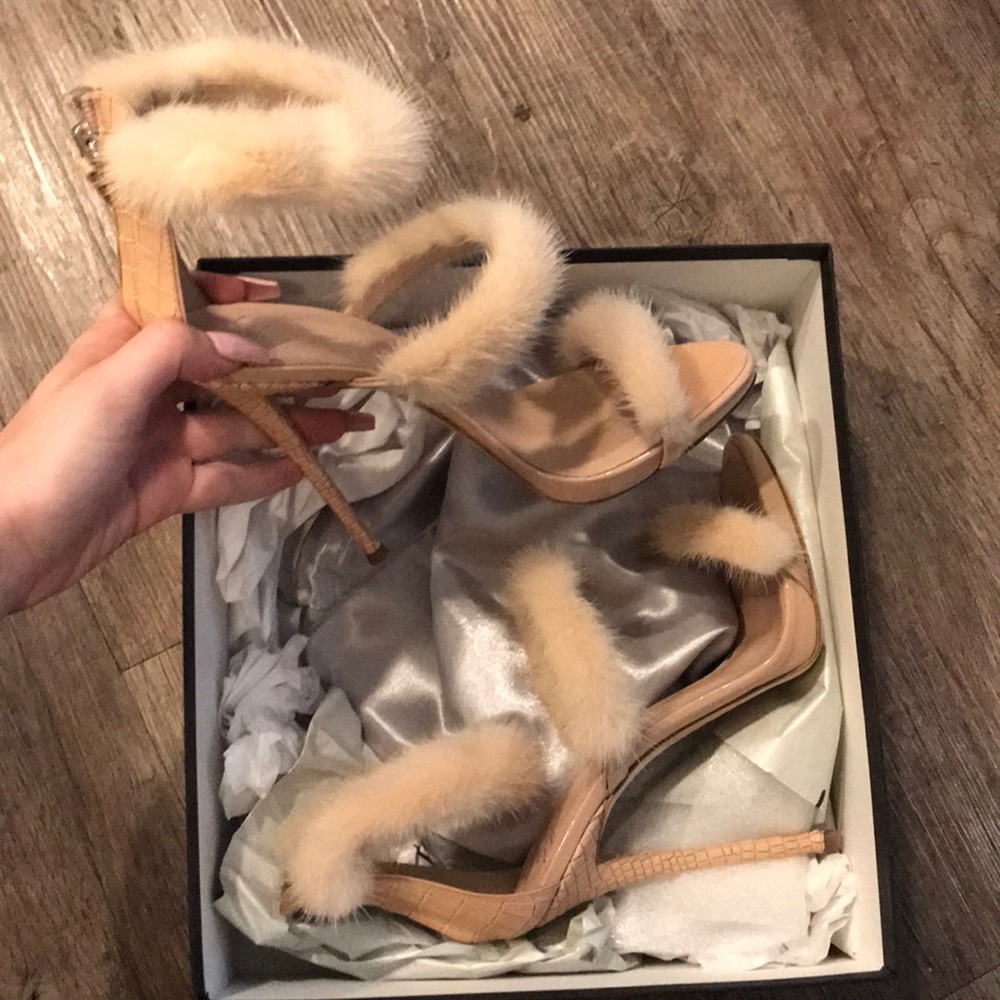 Giuseppe Zanotti 3 Strap Mink Sandal